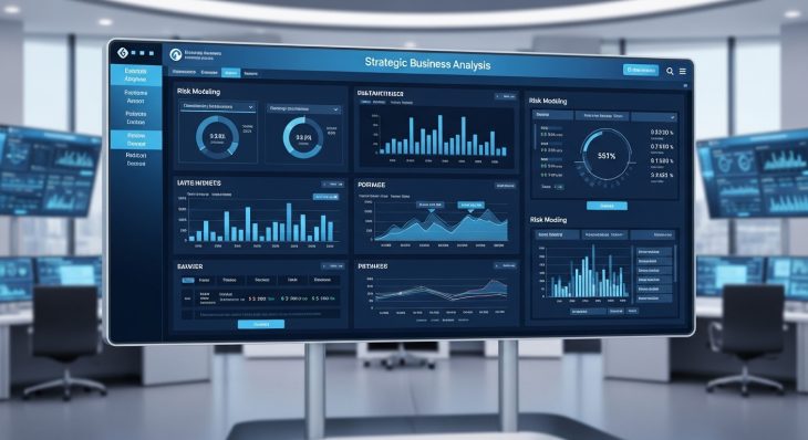 Strategic Business Analysis dashboard with predictive analytics and KPI insights