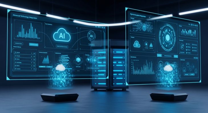 Advanced Technology Integration dashboard managing enterprise hybrid infrastructure