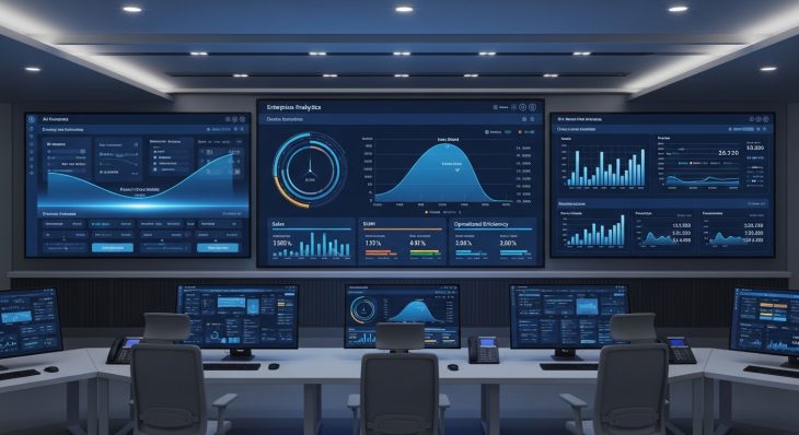 Advanced Business Data Analysis dashboard with predictive analytics and KPI insights