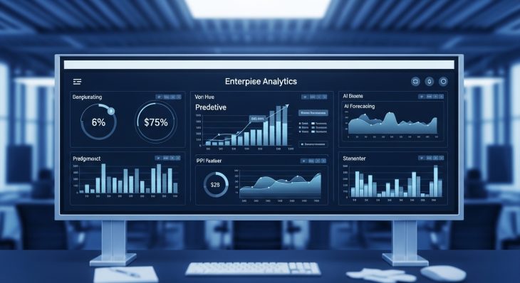 Advanced Business Data Analysis enterprise dashboard with predictive growth insights