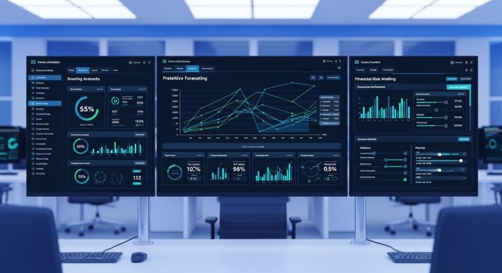 Advanced Business Data Analysis strategic dashboard with forecasting and risk modeling insights