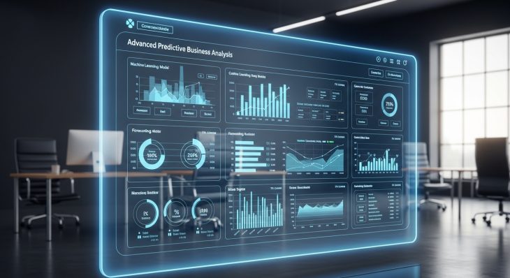Advanced Predictive Business Analysis dashboard with forecasting analytics and machine learning insights