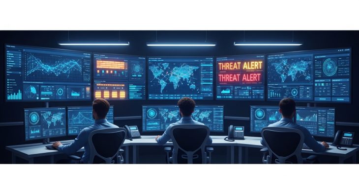 Advanced Enterprise Firewall Security dashboard with real-time network monitoring and threat alerts