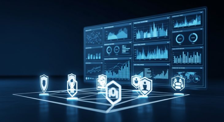 Enterprise Cloud Firewall Security protecting multi-cloud infrastructure with real-time monitoring dashboards