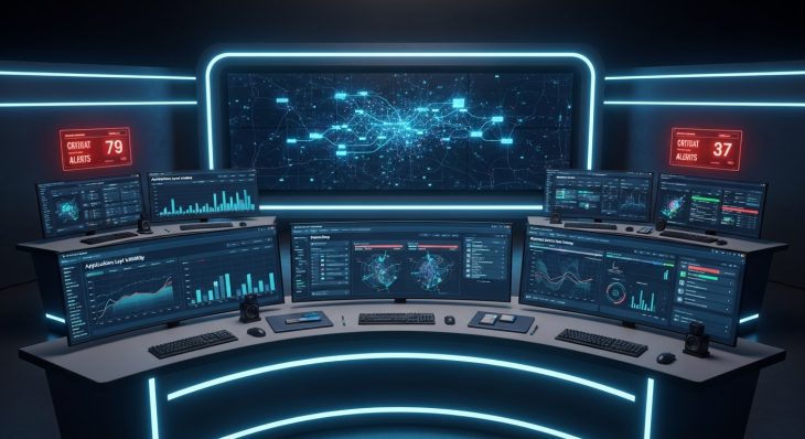 Next-Generation Enterprise Firewall dashboard with application visibility and real-time threat prevention