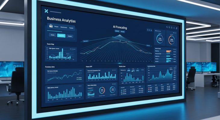 Advanced Business Data Analysis executive dashboard with predictive analytics insights
