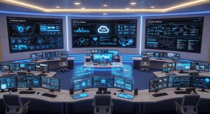 Advanced IT Solutions for Dubai Control Room dashboard with real-time monitoring and integrated systems