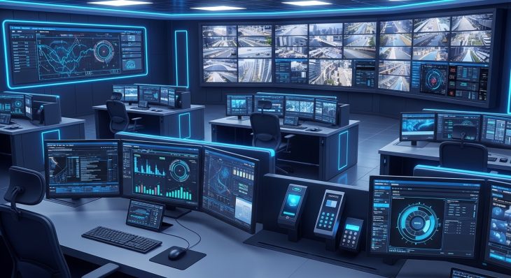 Advanced Security Systems for Dubai Control Room dashboard with real-time threat monitoring