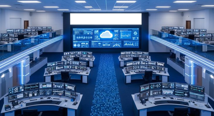 Smart IT Infrastructure for Dubai Control Room dashboard with cloud systems and real-time analytics